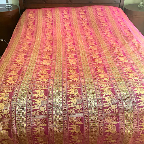 Purple gold thai silk - &,