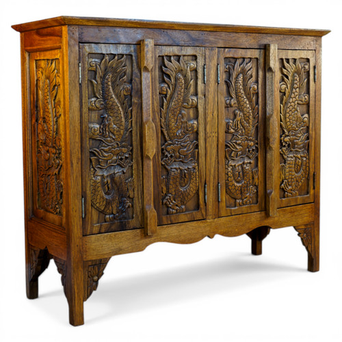 Acacia solid wood cabinet - wood,