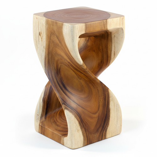 Wooden side table twist suar - twist,
