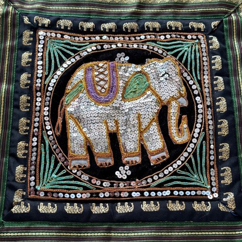 Flaw thai elephant pillow - elephant,
