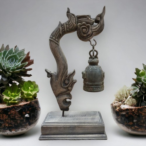 Bronze temple bell solid - bell, wood